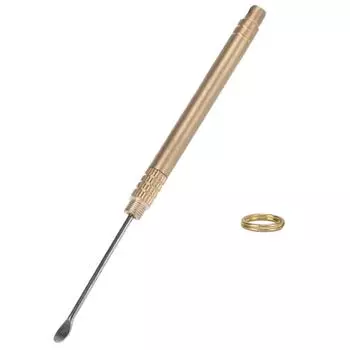 Ушной ершик из титанового сплава, латунь, глянцевый круглый портативный легкий инструмент для удаления для чистки ушей