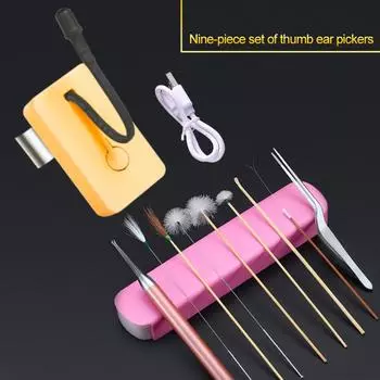 Ушной светильник для настройки большого пальца Принадлежности для ушных палочек Лампа для чистки медиаторов Перезаряжаемый фонарик Светодиодный воск для чистки Молоток Маллет Фортепиано