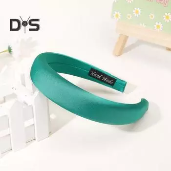 Усиленный дизайн обруча для волос, сплошной цвет, широкая повязка на голову, мягкая на ощупь губка, повязка для волос, универсальные аксессуары для волос чёрный