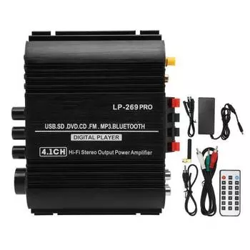 Усилитель Bluetooth 5.0 HiFi стерео 4.1CH Lossless Multi Playback Amp Receiver System с пультом дистанционного управления 100240 В вилка США US Plug