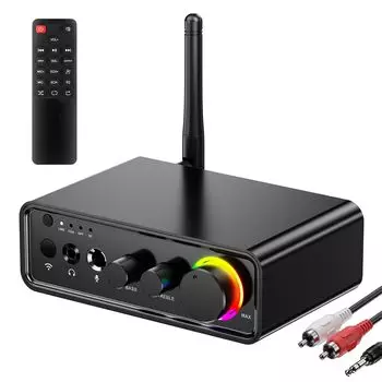 Усилитель Bluetooth, канал усилителя мощности 100 Вт x 2 TPA3116D2, цифровой усилитель класса D, небольшой аудиоусилитель, DSP, управление низкими и высокими частотами, вход RGB-подсветки