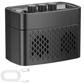 Усилитель для гитары POGOLAB, небольшой усилитель для электрогитары, мини, регулируемый тон, 2 канала, аудио, 5 Вт, функция Bluetooth, совместимый с перезаряжаемым аккумулятором