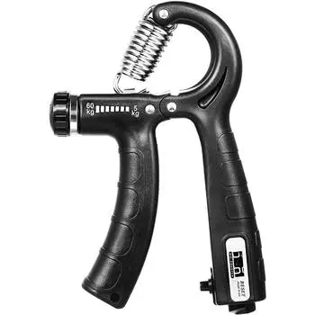 Усилитель для ручного захвата, регулируемое сопротивление, 11–132 фунта (5-60 кг) Тренажер для захвата рук, усилитель для рук, сжиматель для рук чёрный