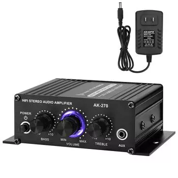 Усилитель мощности Hifi стерео канал 2X20 Вт аудио усилитель цифровой усилитель бас и высокие частоты регулятор для домашнего кинотеатра колонки 2.0 маленький,