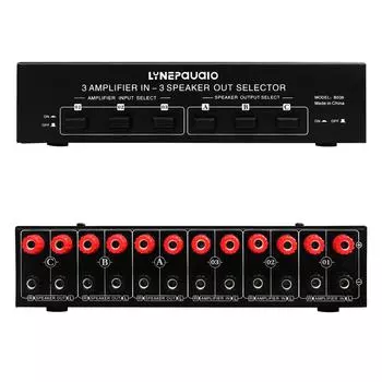 Усилитель мощности LYNEPAUAIO с 3 входами и 3 выходами и переключатель динамиков, сплиттер, компаратор чёрный