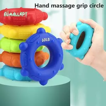 Усилитель рукоятки — насыщенный цвет, компактный размер, легкий портативный вес, силиконовое кольцо для рукоятки предплечья, тренажер для мышц запястья темно-синий