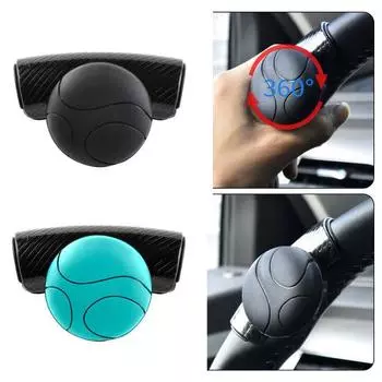 Усилитель рулевого колеса автомобиля Металлические подшипники Противоскользящая силиконовая ручка Вращение на 360 градусов Помощь при вождении одной рукой Универсальный внутренний чёрный