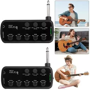 Усилитель с несколькими эффектами, заряжаемый через USB, усилитель для наушников для электрогитары, акустический усилитель Overdrive Distortion Tone, гитарный штекерный усилитель GP20B