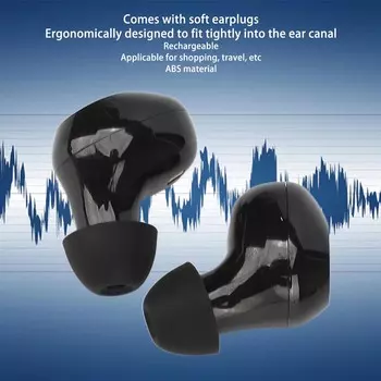 Усилитель слуха, 2 шт., перезаряжаемые слуховые аппараты для пожилых людей, персональный усилитель звука для взрослых чёрный