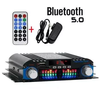 Усилитель звука HiFi, цифровой 4-канальный аудиоусилитель, Bluetooth-караоке-плеер, FM-радио, поддержка дистанционного управления EU Plug