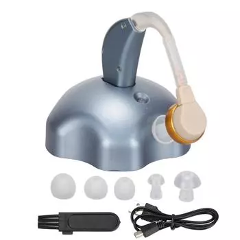 Усилитель звука Портативный перезаряжаемый слуховой усилитель с ручным управлением звуком для синий
