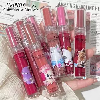 USLIKE Кошачья глазурь для губ: Увлажняющий, яркий блеск для губ для студентов
