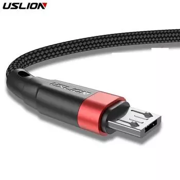 USLION 3M 2M Micro USB-кабель 3A USB-кабель для быстрой зарядки для передачи данных Шнур для Samsung Xiaomi Android USB 1M золотой