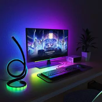 Усовершенствованная настольная лампа с USB-разъемом, трехцветный свет/изменчивая регулировка цвета в двух режимах, спальня, офис, игровая комната black