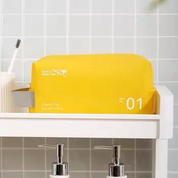 Усовершенствованная желейная косметичка, водонепроницаемая сумка для стирки, дорожная косметичка, однотонная сумка для хранения, большая вместительная косметичка One Size жёлтый