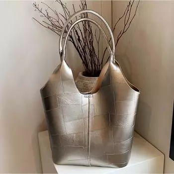 Усовершенствованная женская сумка-тоут для поездок на работу через подмышку 2024 года, новая модная универсальная сумка-ведро большой вместимости на одно плечо