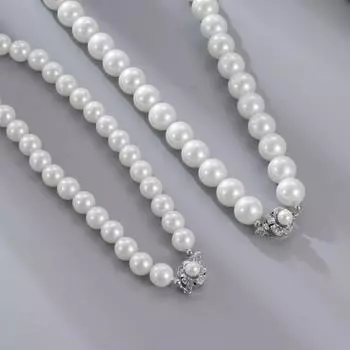 Усовершенствованное стеклянное жемчужное ожерелье, женское старинное ретро-стиль, индивидуальность, простая универсальная темпераментная цепочка на шею, цепочка на ключицу