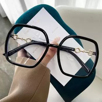 Усовершенствованные антисиние очки в многоугольной оправе для женщин Tik Tok Xiaohongshu Интернет-модель знаменитости со стойкой для градусов. Blue light prevention