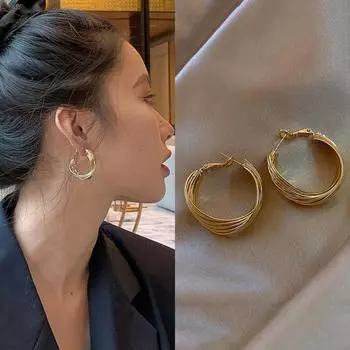 Усовершенствованные витые металлические серьги для женщин Серьги с преувеличенным темпераментом