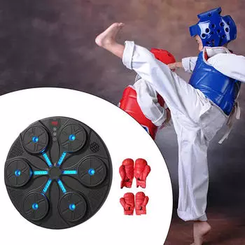 Усовершенствованный электронный тренажер по боксу для боевых искусств и фитнеса Black Pad and Gloves