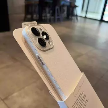 Усовершенствованный узор личи подходит для Apple 16 мобильный телефон чехол Crystal Lens IPhone15 простой 14promax жесткий чехол iPhone15promax