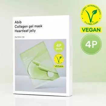 [Успокаивающая эластичность] Маска-гель с коллагеном Aviv Houttuynia cordata, 4 листа, специальная корейская маска