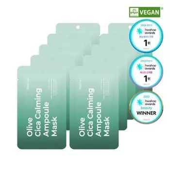 Успокаивающая ампульная маска Primey Olive Cica 10 листов Olive Cica 10 pieces