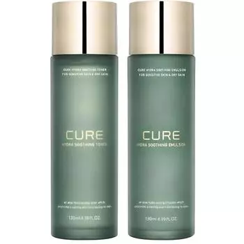 Успокаивающая эмульсия Kim Jeong Moon Aloe Cure Hydra 130 мл + тонер 130 мл, 1 набор