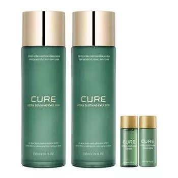 Успокаивающая эмульсия с алоэ Kim Jeong Moon Aloe Cure Hydra 130 мл x 2 шт. + тонер 20 мл + эмульсия 20 мл, 130 мл, 1 набор