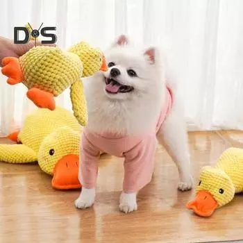 Успокаивающая игрушка для собак «Утка-Кря-Кря» Игрушка для домашних животных «Утка-Пищалка» Игрушка-Утка Интерактивная игрушка для жевания «Щенок желтой утки» S