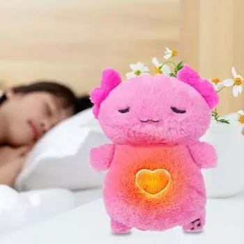 Успокаивающая кукла-щенок, мягкая плюшевая дышащая светящаяся игрушка, компаньон для сна с реалистичной имитацией дыхания, мягкая музыка, световые вибрации, снятие беспокойства коричневый