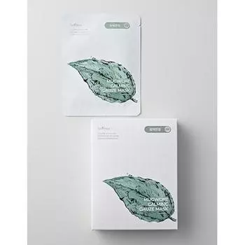 Успокаивающая марлевая маска Isntree Mugwort 10 листов