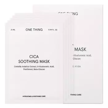 Успокаивающая маска One Thing Cica, 5 упаковок, 1 шт.