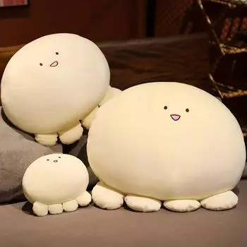 Успокаивающая плюшевая подушка-осьминог, мягкие игрушки-животные, симпатичная плюшевая игрушка-осьминог, мягкая кукла-мяч, приятная игрушка, подарки для мальчиков и девочек 10cm-3.93in белый