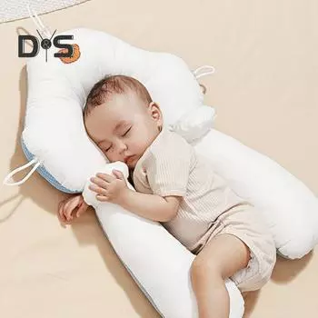 Успокаивающая подушка для сна младенца для правильной формы головы U-образный дизайн для предотвращения плоской головы предотвращает перекатывание падения Двусторонняя для нагревания и охлаждения A розовый