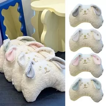 Успокаивающая подушка для собак, мягкая плюшевая подушка для защиты шеи, облегчение суставов, удобный сон, U-образная мультяшная подушка для домашних животных розовый