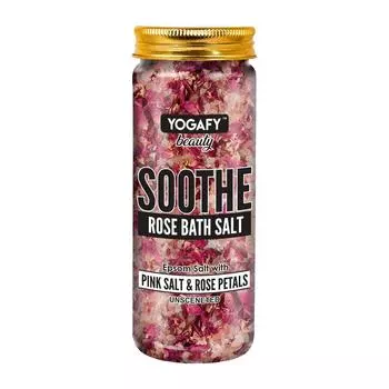Успокаивающая Розовая соль для ванны (250 г), Soothe Rose Bath Salt, YOGAFY
