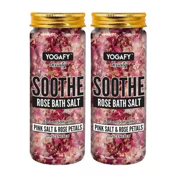 Успокаивающая Розовая соль для ванны (2 х 250 г), Soothe Rose Bath Salt Set, YOGAFY