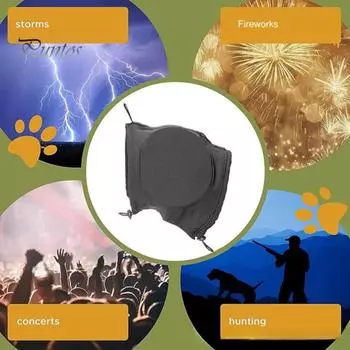 Успокаивающая толстовка с капюшоном для собак, регулируемые наушники для домашних животных, шумоподавляющая защита ушей для домашних животных, повязка на голову для собак для ухода за шерстью, купания M чёрный