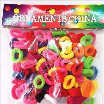 Успокаивающие 100 шт. в упаковке эластичные полотенца ярких цветов для маленьких девочек, веревки для волос LB35 100PCS разноцветный