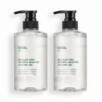 Успокаивающий гель Kundal Waterful Moisture Aloe 1 шт. + 1 шт. набор 500 мл, корейская косметика с приятным ароматом
