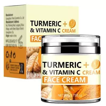 Успокаивающий и контролирующий жирность кожи крем Curcuma VC – антиоксидантный увлажняющий и освежающий крем для чистой, гладкой и молодой кожи One Size