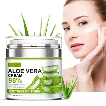 Успокаивающий крем для лица с алоэ 24 часа увлажнения для чувствительной кожи 50 мл One Size