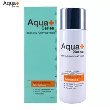 Успокаивающий-очищающий тоник серии Aqua+, освежающий и успокаивающий, очищающий кожу, 50 мл. 50 ml.