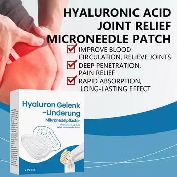 Успокаивающий пластырь с микроиглами для суставов. Гиалуроновые пластыри, уменьшающие боль в суставах. Быстро впитываются. Длительно успокаивают. Подходит для использования после физических упражнений. One Size белый