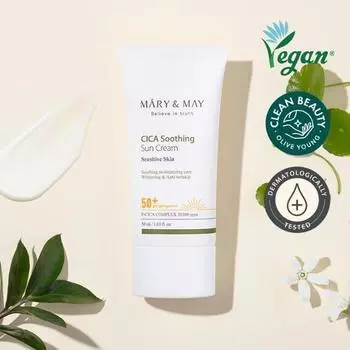 Успокаивающий солнцезащитный крем Mary&May Cica SPF50+ PA++++ 50 мл