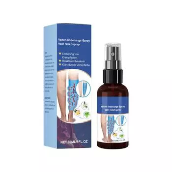Успокаивающий спрей для ног, Снятие отечности ног, Кровообращение при сосудистых звездочках, Противовоспалительное снятие отечности и барьер, 30 мл One Size синий