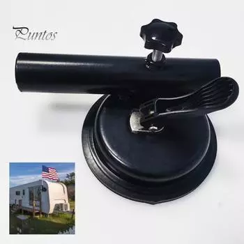 Установка без повреждений. Основание флагштока. Конструкция из сплава. Быстрое крепление для флага. Присоска. Держатель флагштока. Кронштейн для флага. чёрный