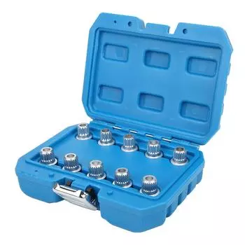 Установка набора ключей для снятия гаек колесных замков Комплект для снятия гаек колесных замков Комплект для снятия гаек колесных замков синий