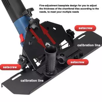 Установка винта кронштейна с фаской под углом 45 градусов. Подставка для угловой шлифовальной машины. Многофункциональная резка керамической плитки. разноцветный